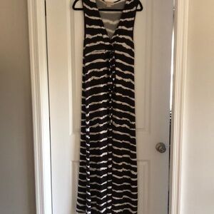 Michael Kors brown-black & white zebra striped maxi dress, size small
